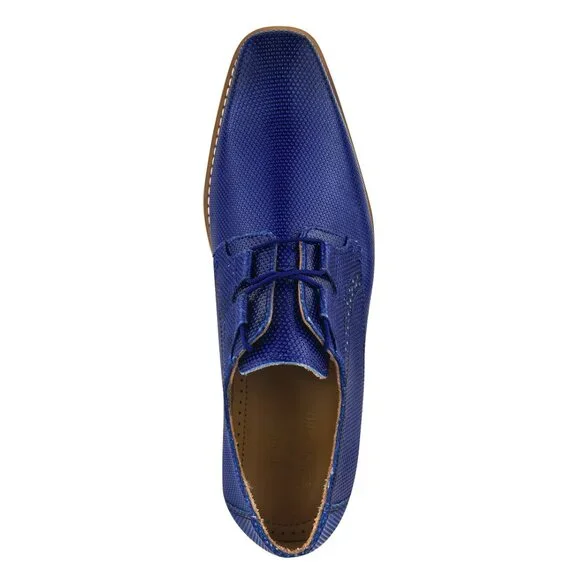 LIBERTYZENO Mens Royal Blue Leather Tread Design Oxford  display picture 1